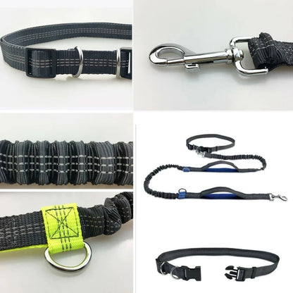 Pet Dog leash traction rope Reflective Adjustable Hand Free Dog Waist Belt Freely Jogging Pull Dog Leash Metal D-Ring Leashe