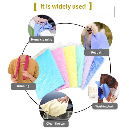 Pet Cats Dogs Bath Towel Microfiber Strong Absorbing Water Towels Soft PVA Pet Washing Wipes For Dog Cat Pets Cleaning Towels